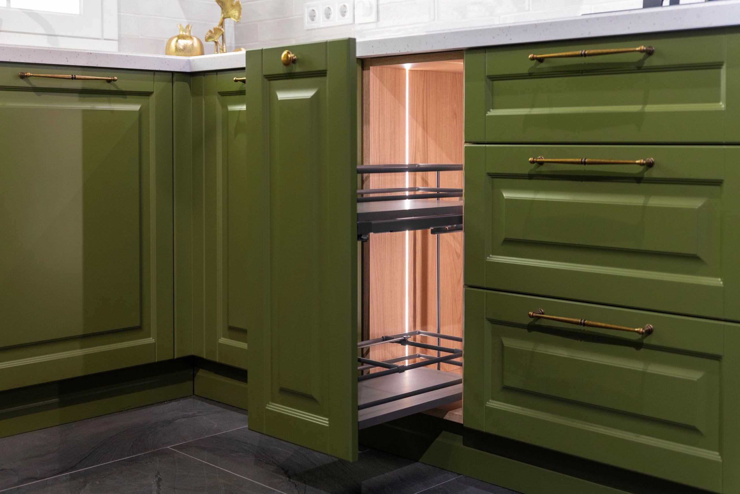 organized kitchen storage cabinet